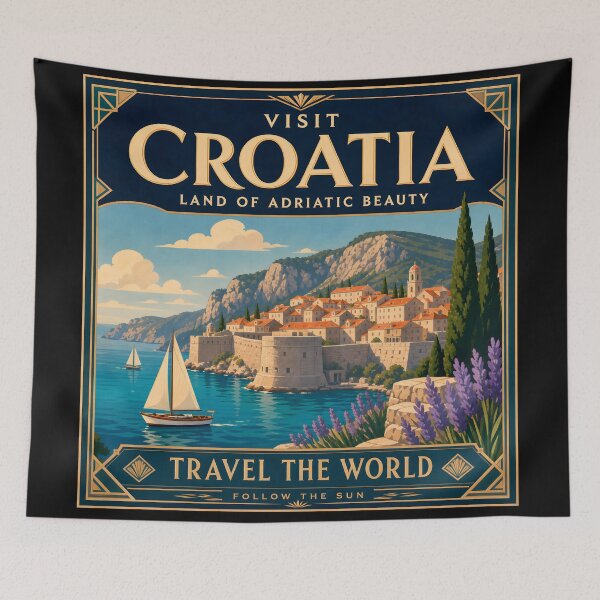 Item preview, Croatia Vintage Travel Poster Art designed and sold by amithc.
