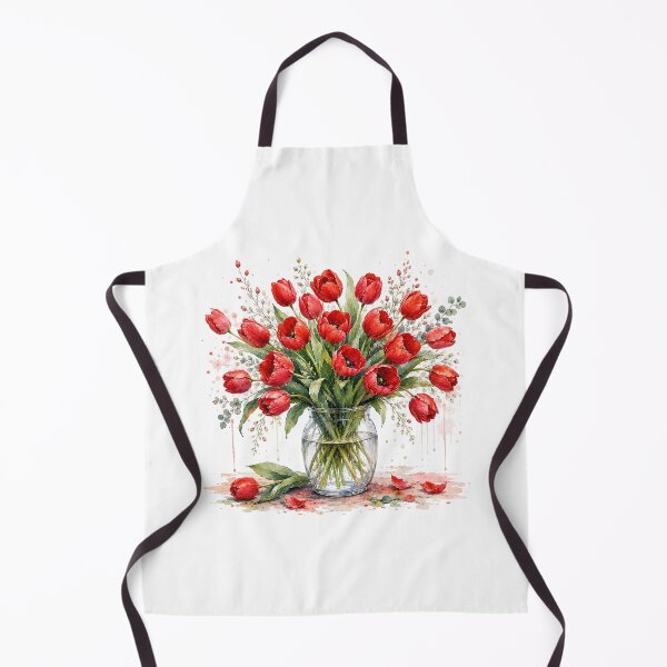 Item preview, Red Tulip Bouquet Watercolor Art designed and sold by PetalGarden.