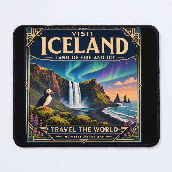 Item preview, Iceland Vintage Travel Poster Art designed and sold by amithc.