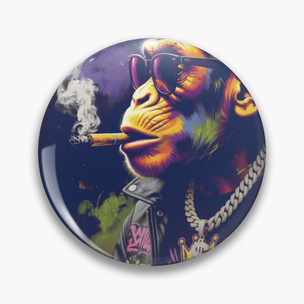 Item preview, King of the Jungle Monkey | Psychedelic Smoking Cigar Graffiti Street Art designed and sold by bewitchedcuties.