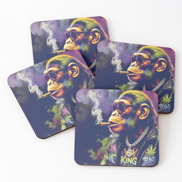 Item preview, King of the Jungle Monkey | Psychedelic Smoking Cigar Graffiti Street Art designed and sold by bewitchedcuties.