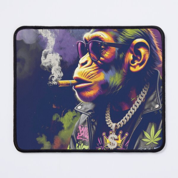 Item preview, King of the Jungle Monkey | Psychedelic Smoking Cigar Graffiti Street Art designed and sold by bewitchedcuties.