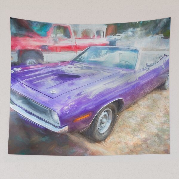 Item preview,  1970 Plum Crazy Purple Plymouth Hemi Barracuda 440-6 Convertible X155 designed and sold by RichFrancoCars.