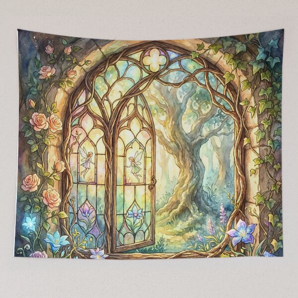 Item preview, Enchanted Fairy Window Woodland Portal designed and sold by Petal & Pattern Co.