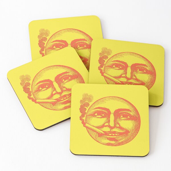 Item preview, Weird Vintage Smoking Smiling Face Orange Yellow designed and sold by TackyTime.