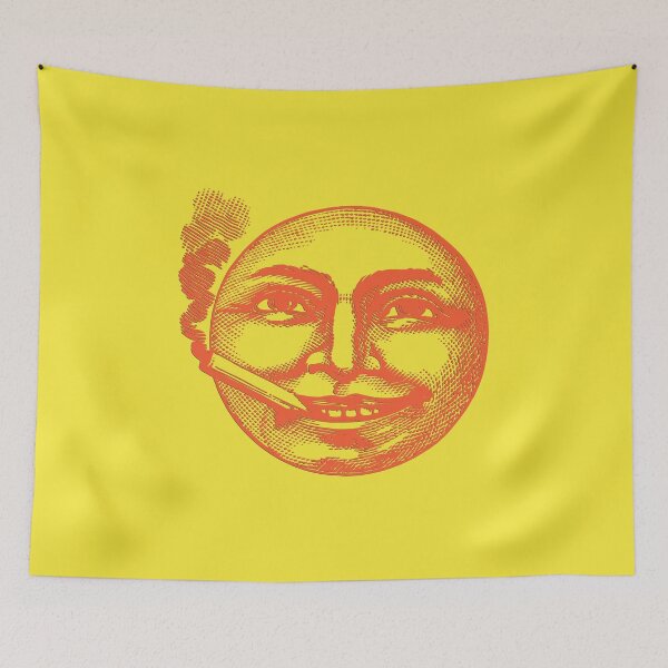 Item preview, Weird Vintage Smoking Smiling Face Orange Yellow designed and sold by TackyTime.