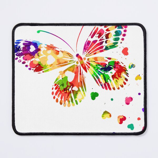Item preview, Vibrant Rainbow Watercolor Butterfly - Colorful Hearts Splatter Art designed and sold by TheSquirla.