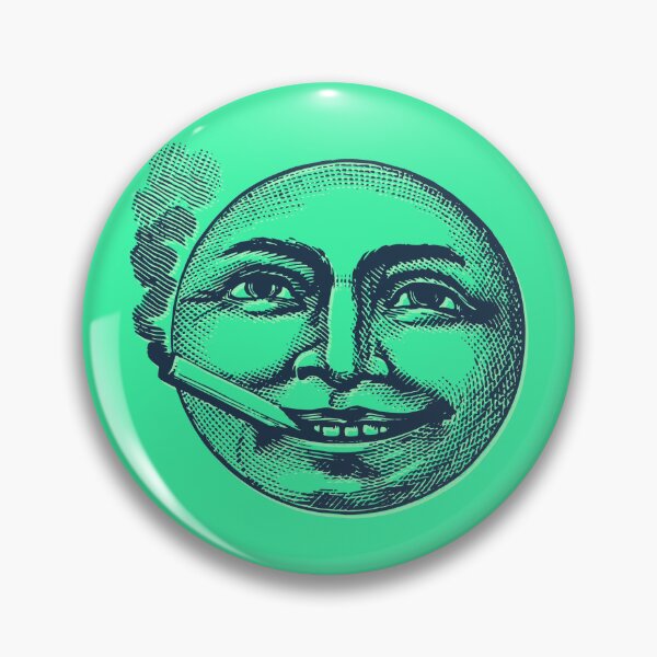 Item preview, Random Vintage Smoking Smiling Face Blue Turquoise designed and sold by TackyTime.