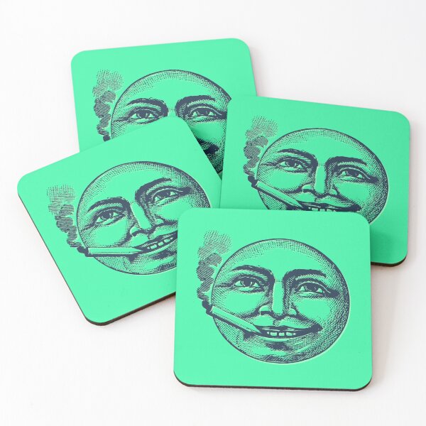 Item preview, Random Vintage Smoking Smiling Face Blue Turquoise designed and sold by TackyTime.