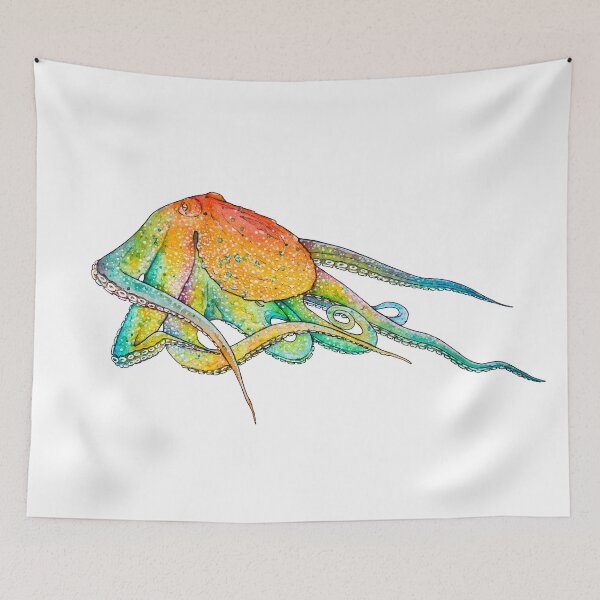 Item preview,  Vibrant watercolour rainbow Octopus designed and sold by Moana Matron Designs.