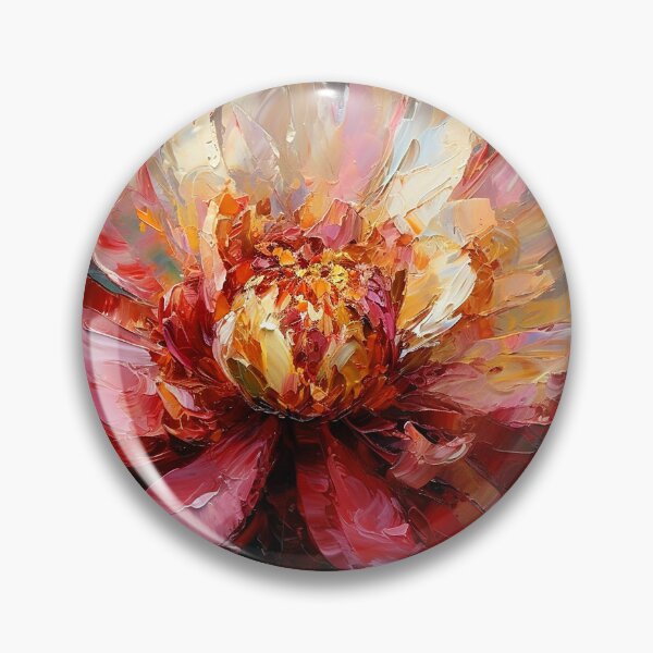 Artikelvorschau, Digitales Ölgemälde im impressionistischen Stil mit magenta-rosa Blumenmuster entworfen und verkauft von DEC02.