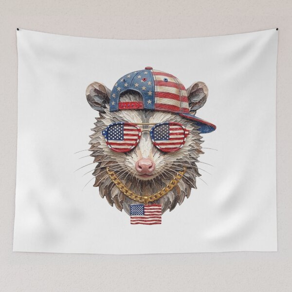 Item preview, Patriotic Impasto Opossum USA 250th Anniversary designed and sold by EvrmoodCo.