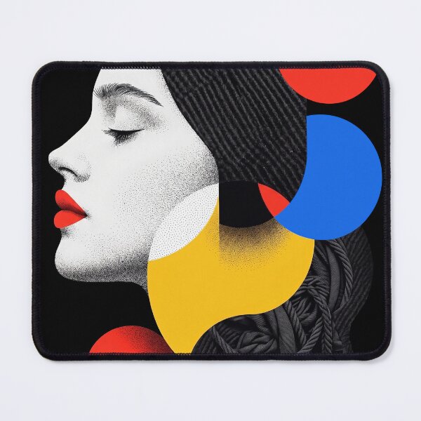 Item preview, Abstract Female Profile with Geometric Color Shapes designed and sold by Stotee.