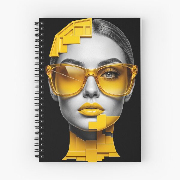Item preview, Golden Fashion Portrait with Futuristic Glasses designed and sold by Stotee.
