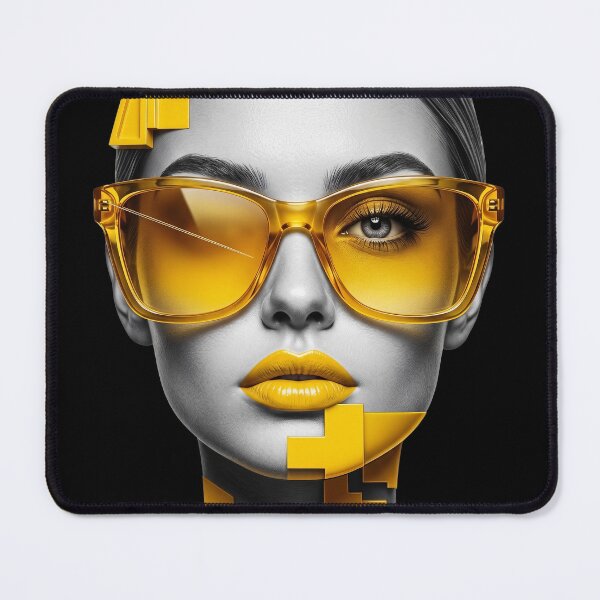 Item preview, Golden Fashion Portrait with Futuristic Glasses designed and sold by Stotee.