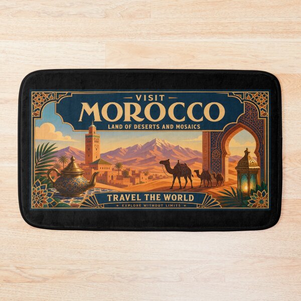 Item preview, Morocco Vintage Travel Poster Art designed and sold by amithc.