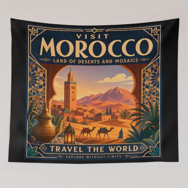 Item preview, Morocco Vintage Travel Poster Art designed and sold by amithc.