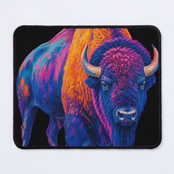 Item preview, Electric Bison Poster — Retro Painted Brushstroke Texture, Seamless Design designed and sold by Jandedan.