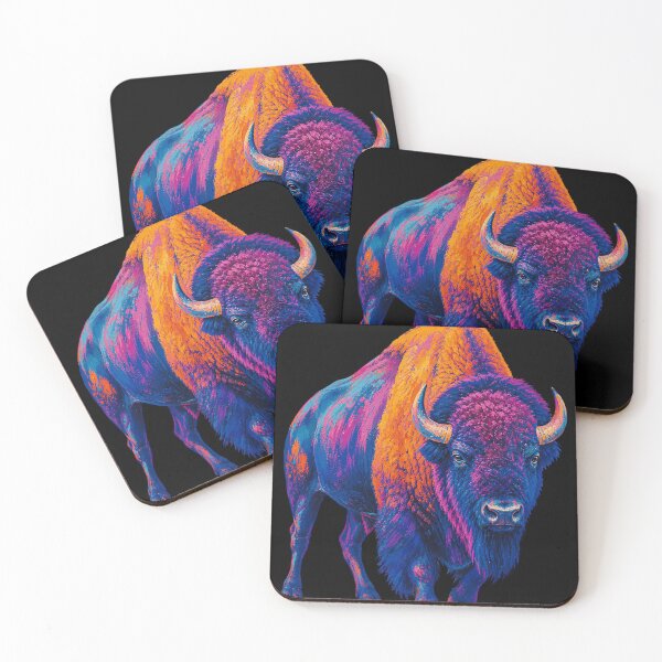 Item preview, Electric Bison Poster — Retro Painted Brushstroke Texture, Seamless Design designed and sold by Jandedan.