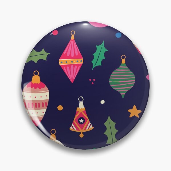 Item preview, ​Retro Mid Century Christmas Baubles Pattern Navy designed and sold by jttrends.