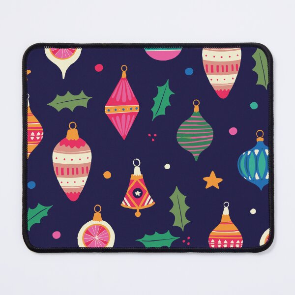Item preview, Retro Mid Century Christmas Baubles Pattern Navy designed and sold by jttrends.