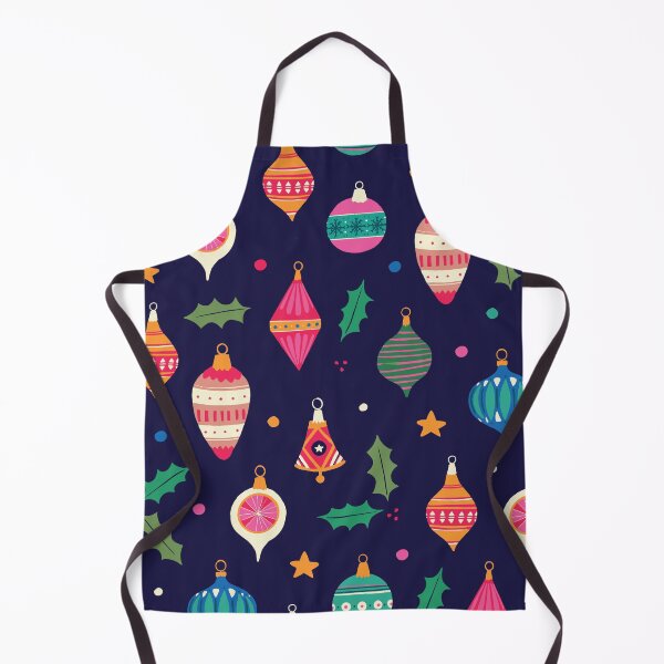 Item preview, Retro Mid Century Christmas Baubles Pattern Navy designed and sold by jttrends.