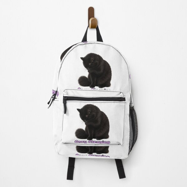Item preview, Cozy Cleaning – Cute Fluffy Black Cat Self Care Artwork designed and sold by lumar23.