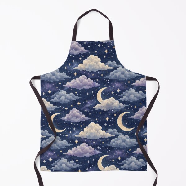 Item preview, Dreamy Midnight Moon And Cloud Pattern designed and sold by ArtComixHaven.