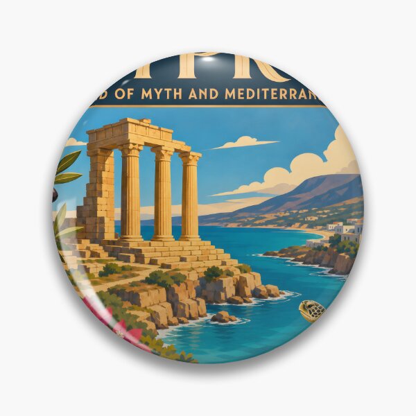 Item preview, Cyprus Vintage Travel Poster Print designed and sold by amithc.