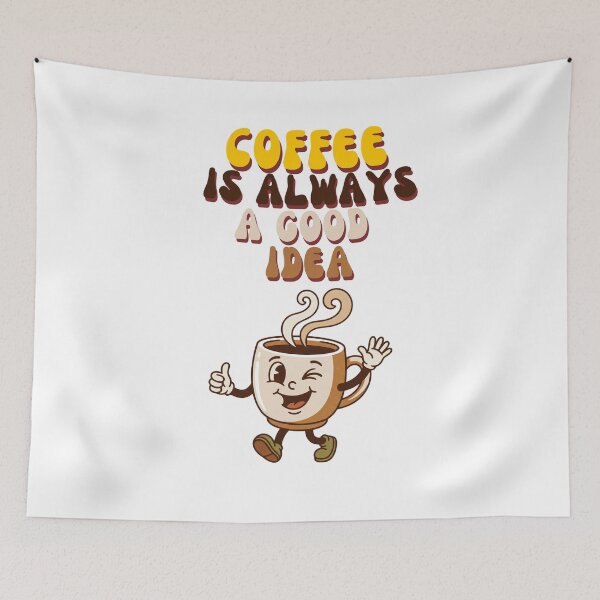 Item preview, Coffee Is Always A Good Idea - Retro Coffee Mug Character Art designed and sold by InfiniteOrbit.