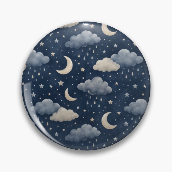 Item preview, Sleepy Rain Clouds And Moon Night Pattern designed and sold by ArtComixHaven.