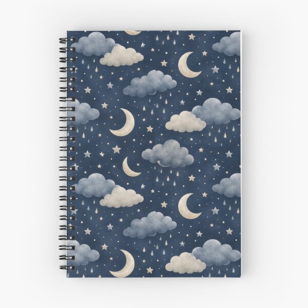 Item preview, Sleepy Rain Clouds And Moon Night Pattern designed and sold by ArtComixHaven.