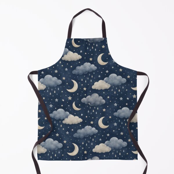 Item preview, Sleepy Rain Clouds And Moon Night Pattern designed and sold by ArtComixHaven.