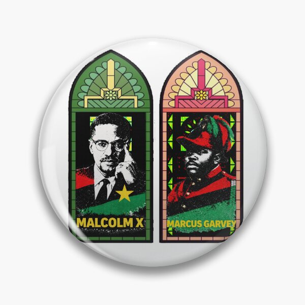 Item preview, Malcolm X and Marcus Garvey Pan African stained glass art | Black History designed and sold by Youngkev-arts.