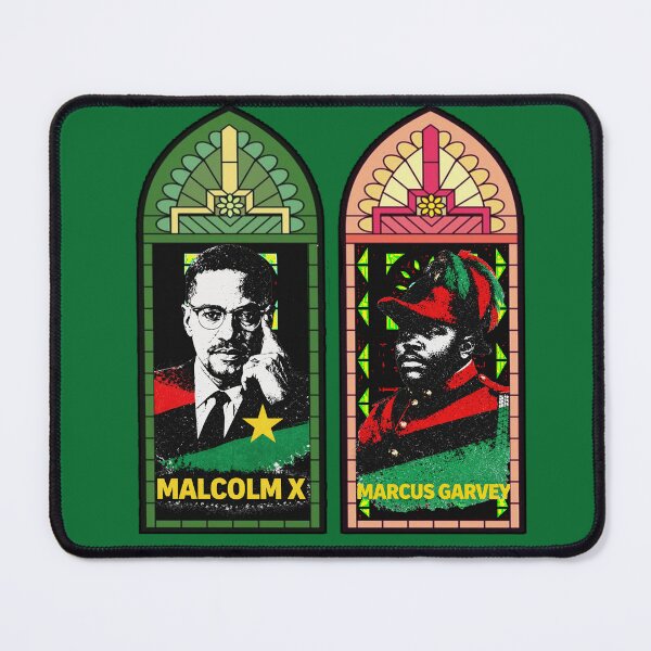 Item preview, Malcolm X and Marcus Garvey Pan African stained glass art | Black History designed and sold by Youngkev-arts.