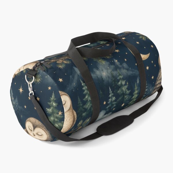 Item preview, Sleeping Owl Moonlit Forest Night Pattern designed and sold by ArtComixHaven.