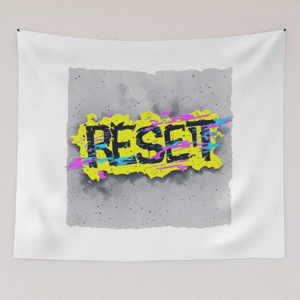 Item preview, Neon Yellow RESET Vaporwave Street Art designed and sold by dcohea.