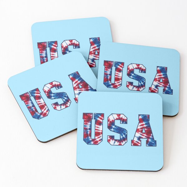 Item preview, USA Tie Dye Patriotic Retro Lettering Design, Red White Blue American Style Graphic designed and sold by donwillisjrart.