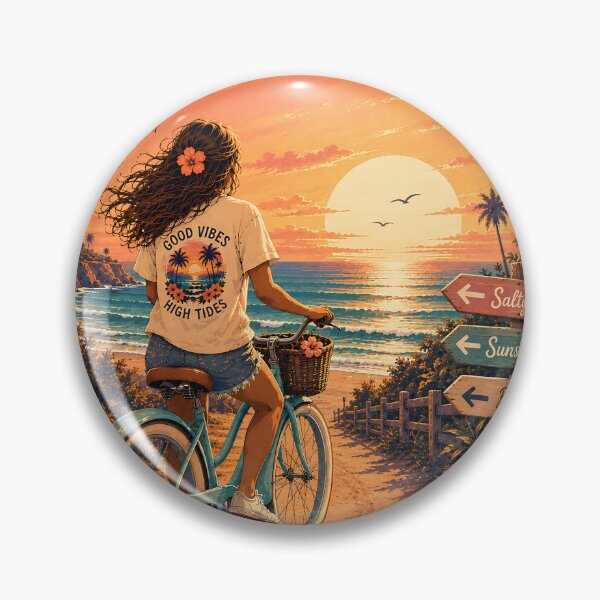 Item preview, Retro Beach Bicycle Sunset | Good Vibes High Tides Coastal Aesthetic designed and sold by Digital Culture Studio.