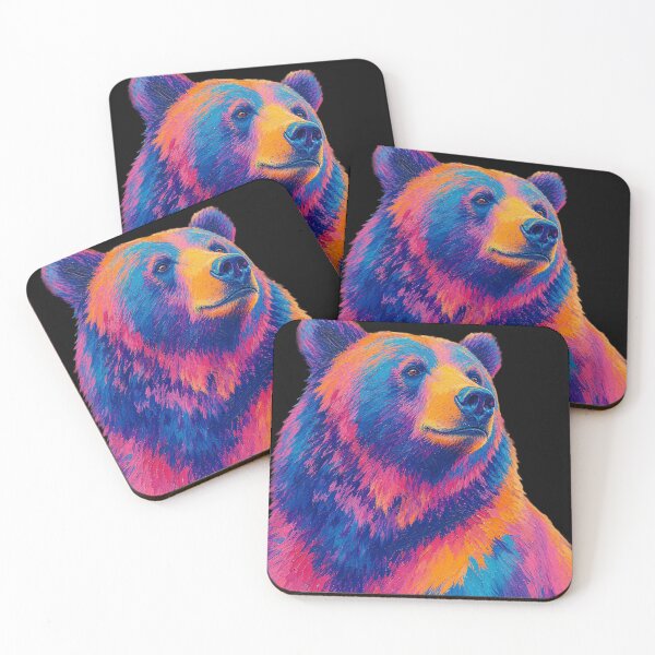 Item preview, Electric Bear Poster — Retro Brushstroke Texture, Seamless Painted Design designed and sold by Jandedan.