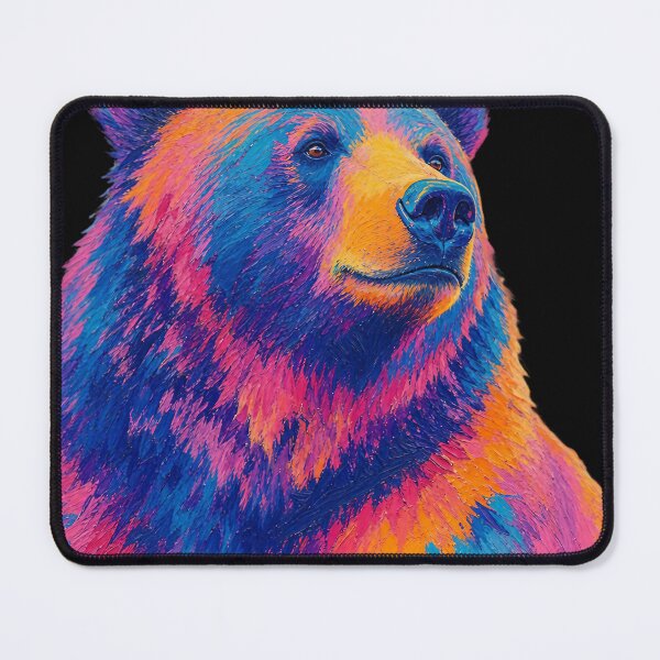 Item preview, Electric Bear Poster — Retro Brushstroke Texture, Seamless Painted Design designed and sold by Jandedan.