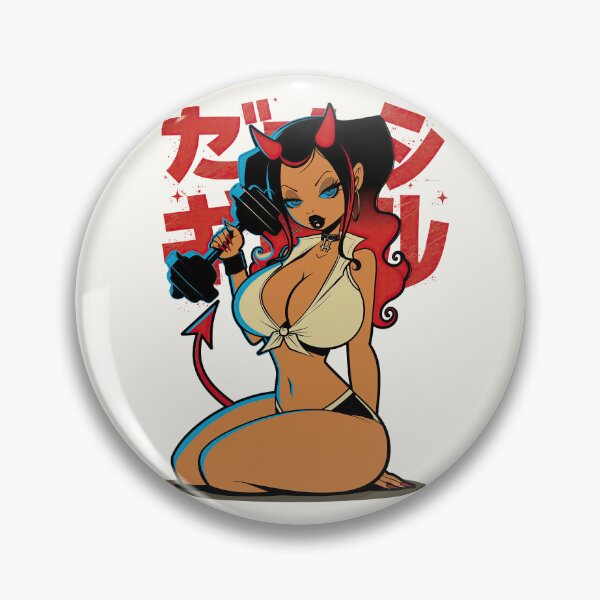 Item preview, Fitness Devil Girl Pinup cartoon demon girl designed and sold by blackdogshop.