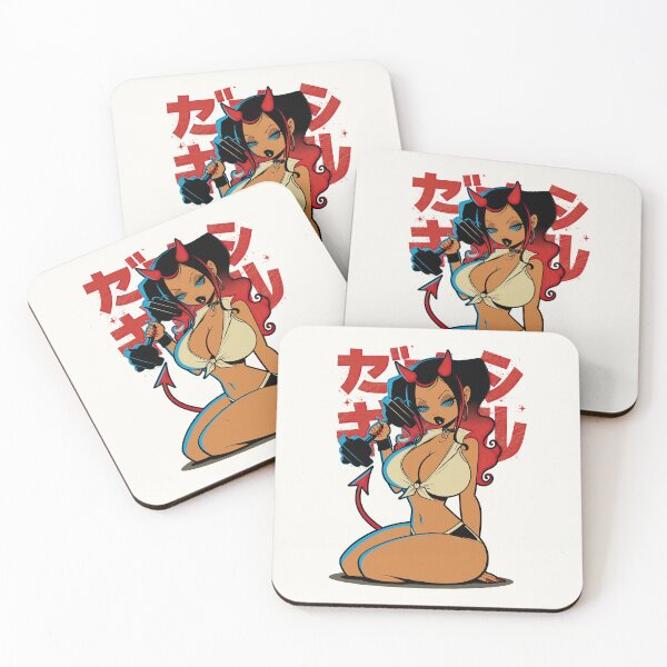 Item preview, Fitness Devil Girl Pinup cartoon demon girl designed and sold by blackdogshop.