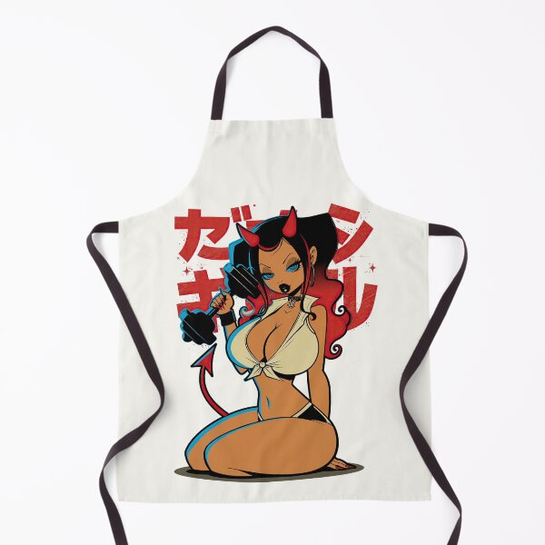Item preview, Fitness Devil Girl Pinup cartoon demon girl designed and sold by blackdogshop.