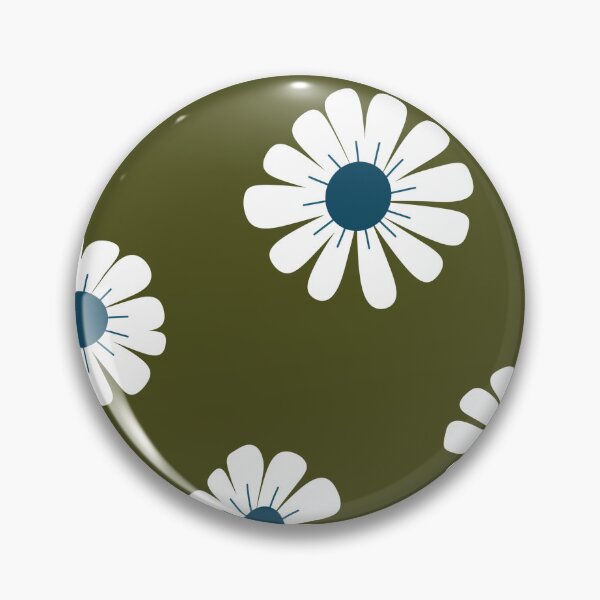 Item preview, Retro 70s Daisy Flower Pattern Olive Green designed and sold by jttrends.