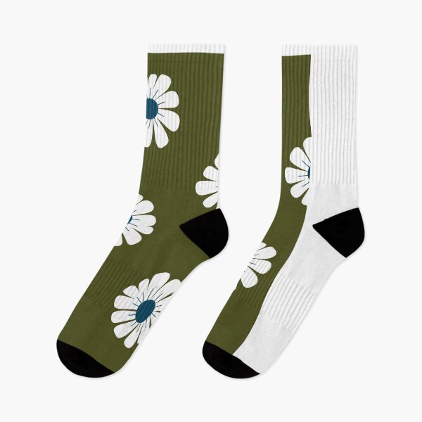 Item preview, Retro 70s Daisy Flower Pattern Olive Green designed and sold by jttrends.