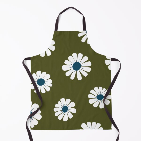 Item preview, Retro 70s Daisy Flower Pattern Olive Green designed and sold by jttrends.