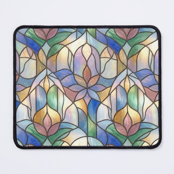Item preview, Pastel Art Nouveau Stained Glass Seamless Pattern designed and sold by MoonwoodStudio.