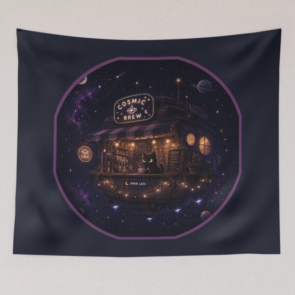 Item preview, Cosmic Cat Café designed and sold by QuietNovaShop.