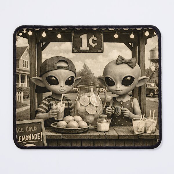 Item preview, Retro Alien Lemonade Stand – 1950s Sci‑Fi Americana designed and sold by FilBlue.